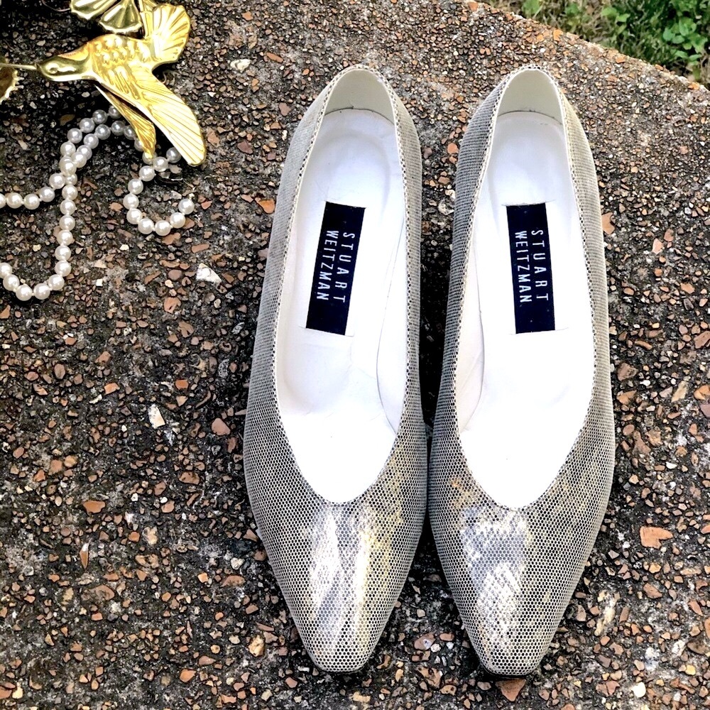 Stuart Weitzman | 8.5 B | Gold Silver Cream Snake… - image 2